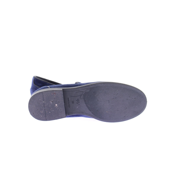 Mocassins en velours bleus