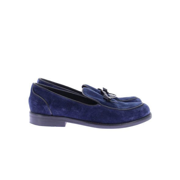 Mocassins en velours bleus