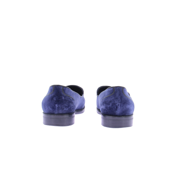 Mocassins en velours bleus