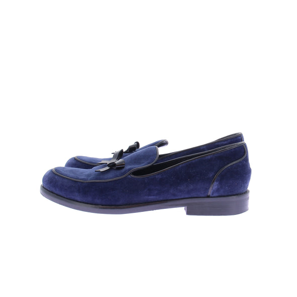 Mocassins en velours bleus
