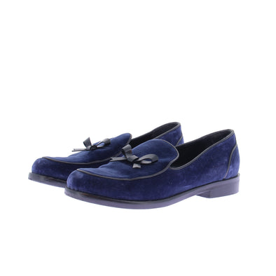 Mocassins en velours bleus