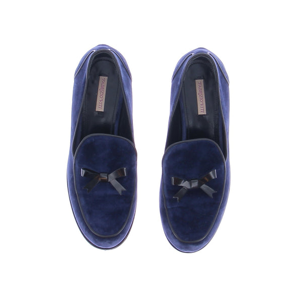 Mocassins en velours bleus