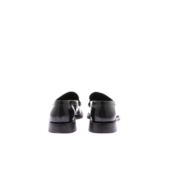 Mocassins open toe en cuir noir