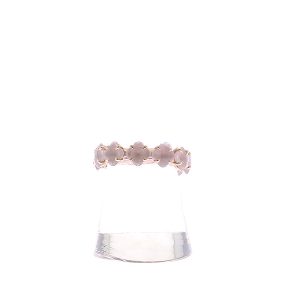 Bague en or jaune et quartz rose