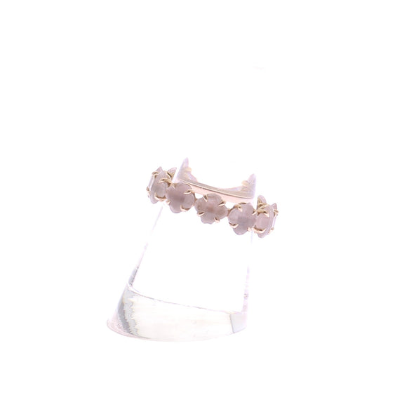 Bague en or jaune et quartz rose