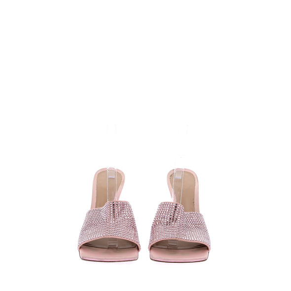 Mules à talons roses