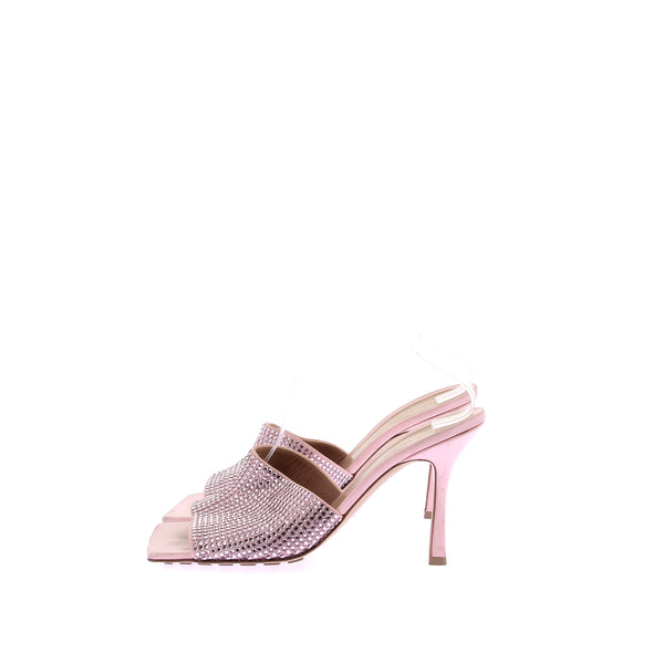 Mules à talons roses