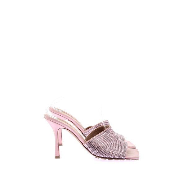 Mules à talons roses