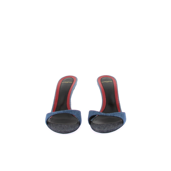 Mules à talons en denim