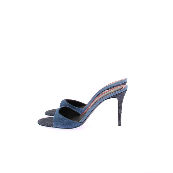 Mules à talons en denim