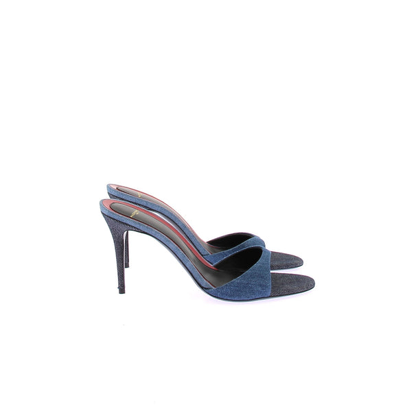 Mules à talons en denim