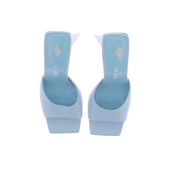 Mules à talons bleues "Celeste"