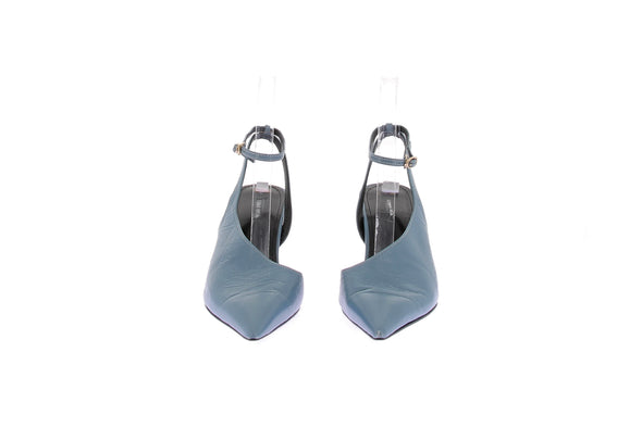 Mules à talons en cuir