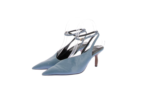 Mules à talons en cuir