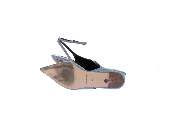 Mules à talons en cuir