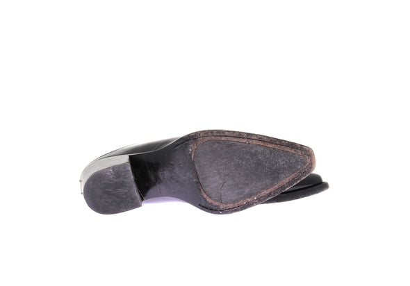 Mules en cuir noir