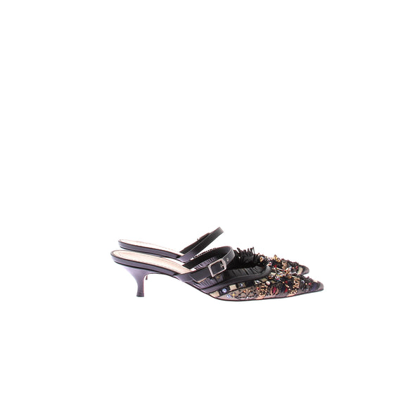 Mules à talons noires