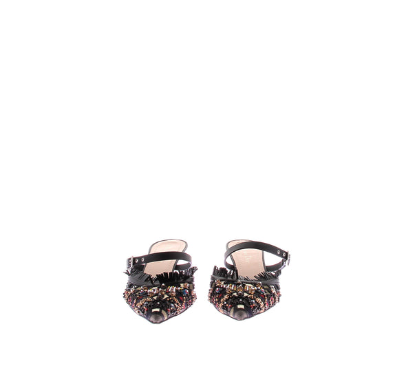 Mules à talons noires