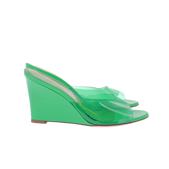 Mules à talons vertes