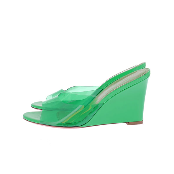 Mules à talons vertes