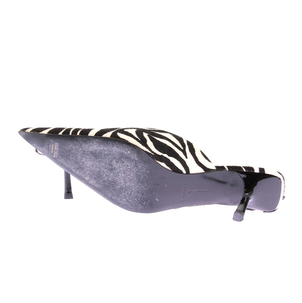 Mules à talons zébrées "Adele Kitten"