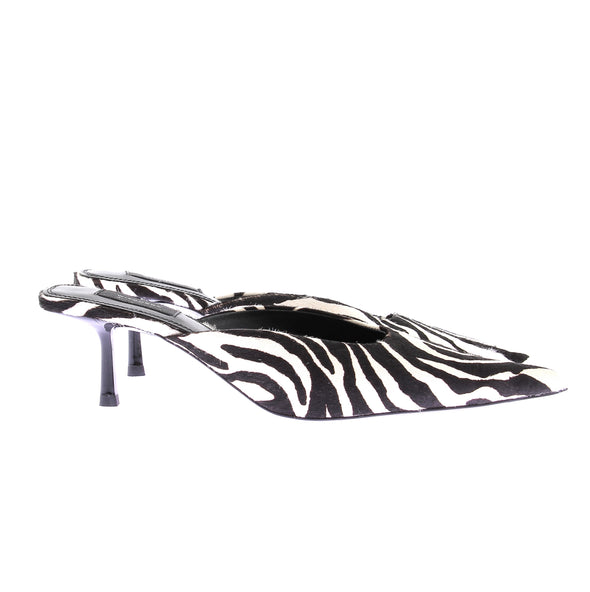 Mules à talons zébrées "Adele Kitten"