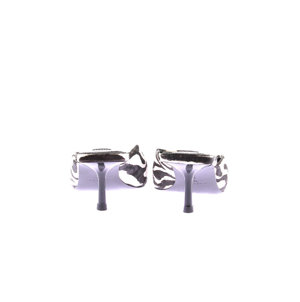 Mules à talons zébrées "Adele Kitten"