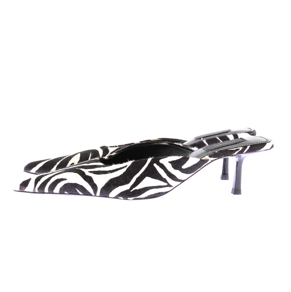 Mules à talons zébrées "Adele Kitten"
