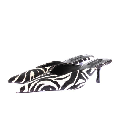 Mules à talons zébrées "Adele Kitten"