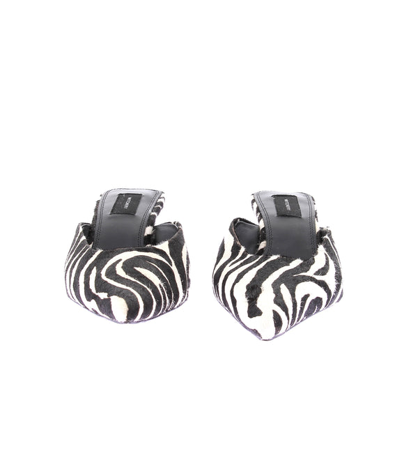 Mules à talons zébrées "Adele Kitten"
