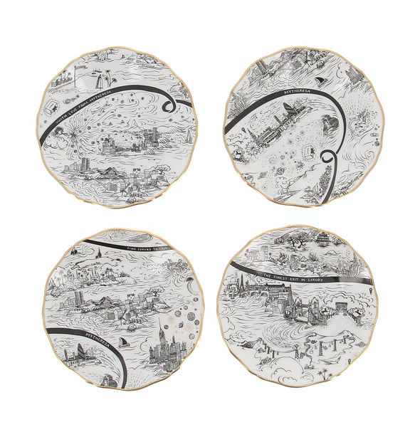 Set de 4 Assiettes en porcelaine