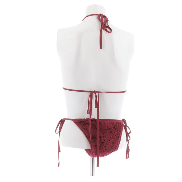 Maillot de bain deux pièces bordeaux