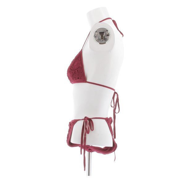 Maillot de bain deux pièces bordeaux