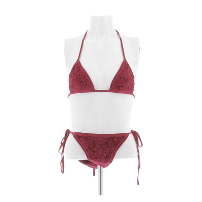 Maillot de bain deux pièces bordeaux