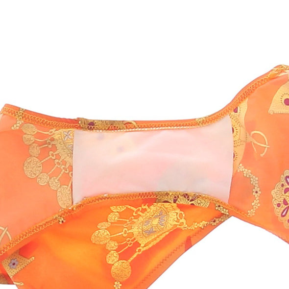 Maillot de bain deux-pièces orange imprimé