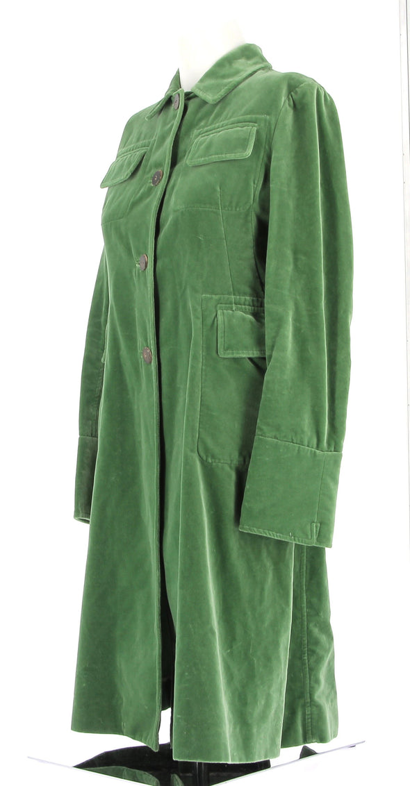 Manteau en velours vert