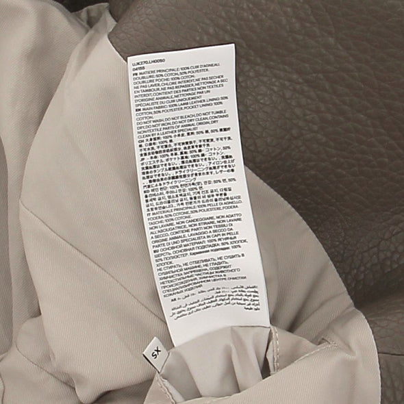 Manteau taupe en cuir