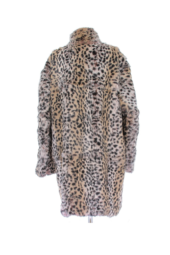 Manteau en fourrure de lapin léopard