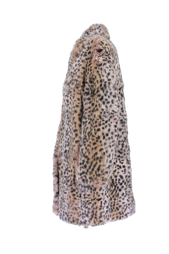 Manteau en fourrure de lapin léopard