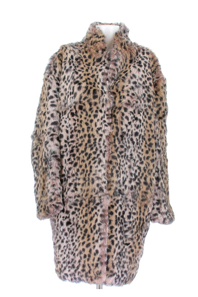 Manteau en fourrure de lapin léopard