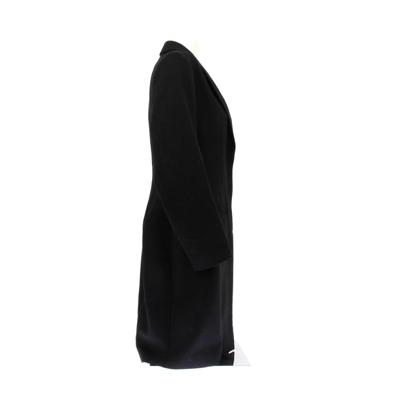 Manteau long noir en laine