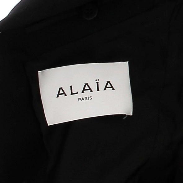 Manteau long noir en laine