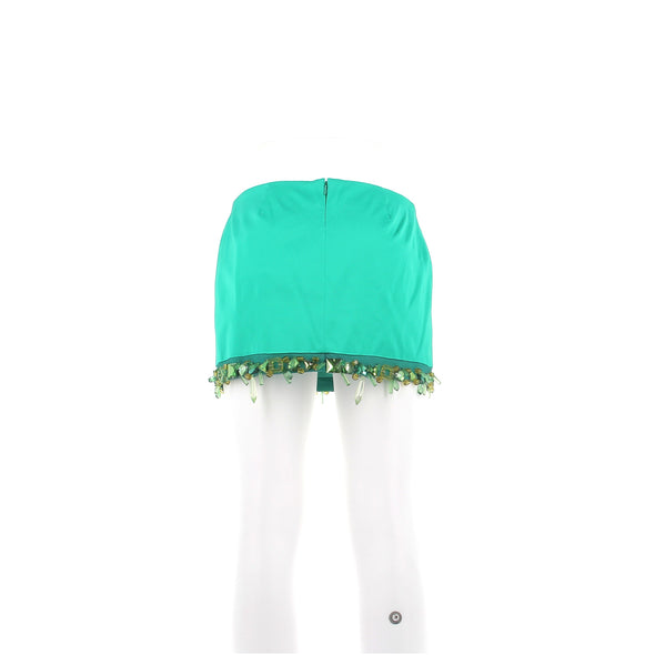 Mini jupe verte "Carrie" avec perles