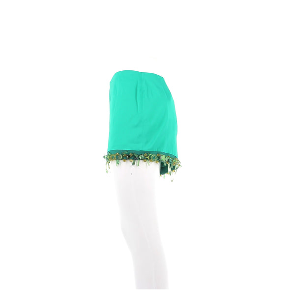 Mini jupe verte "Carrie" avec perles