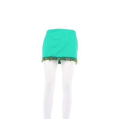 Mini jupe verte "Carrie" avec perles
