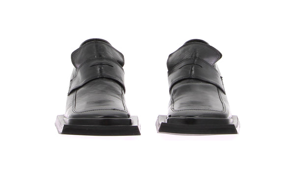 Mocassins en cuir noir "Eiko"