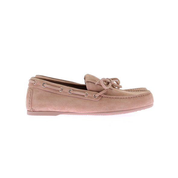 Mocassins roses en daim
