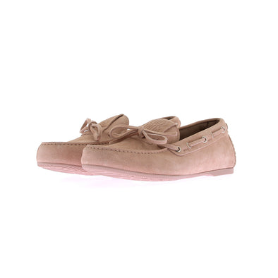 Mocassins roses en daim