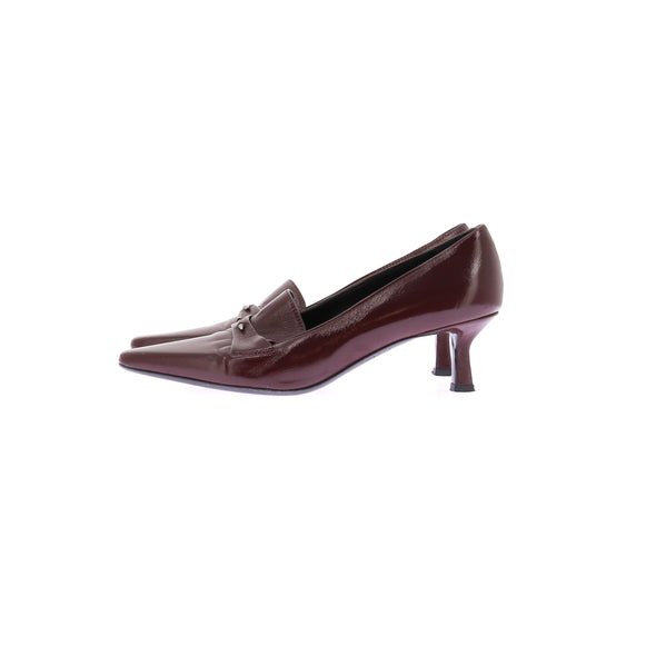 Mocassins à talons bordeaux