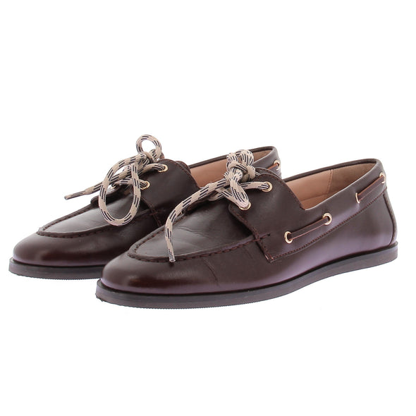 Mocassins en cuir bordeaux